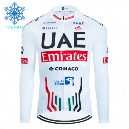 Maglia 2024 UAE TEAM EMIRATES Manica Lunga Winter Invernale Bianco Maglia 2024 UAE TEAM EMIRATES Manica Lunga Winter Invernale Bianco